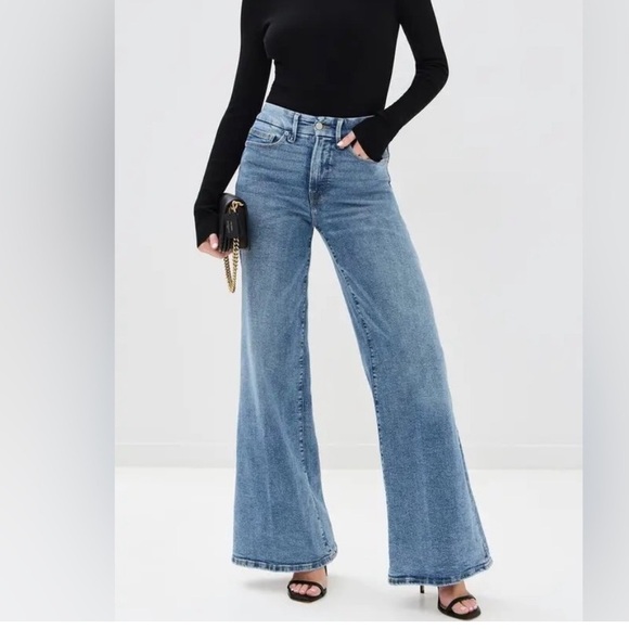 Good American Good Waist High Rise Palazzo Jeans 16 NWT - Picture 5 of 11